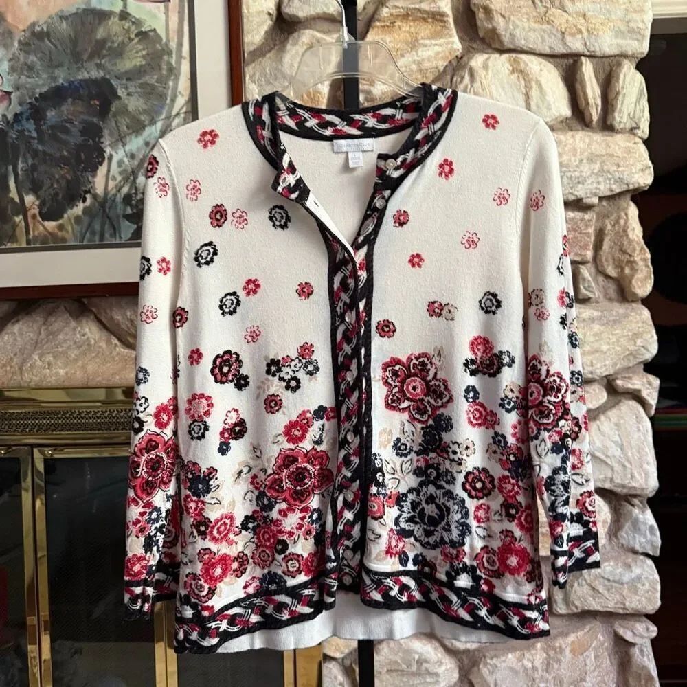 Charter Club women’s floral cardigan
